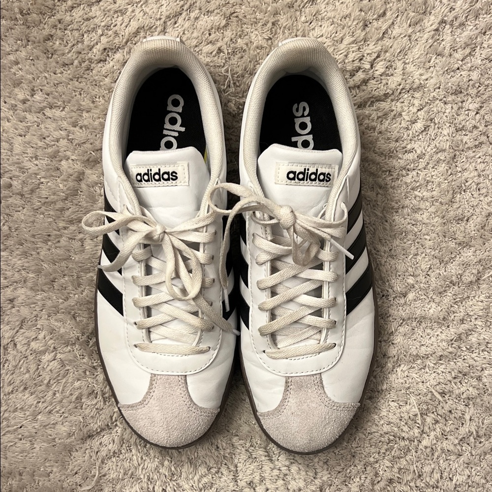 adidas White and Black Classic Low-Top Sneakers